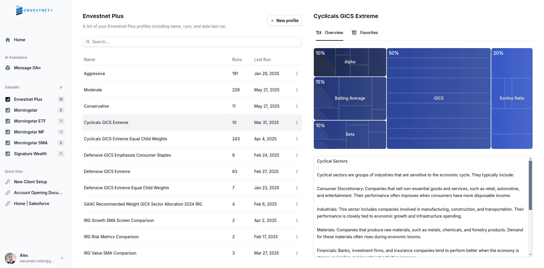 Dashboard view in light mode, displaying user documents.